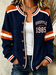 Women's Football Gameday Gift For Football Fans Cardigan-Style Knit Jacket