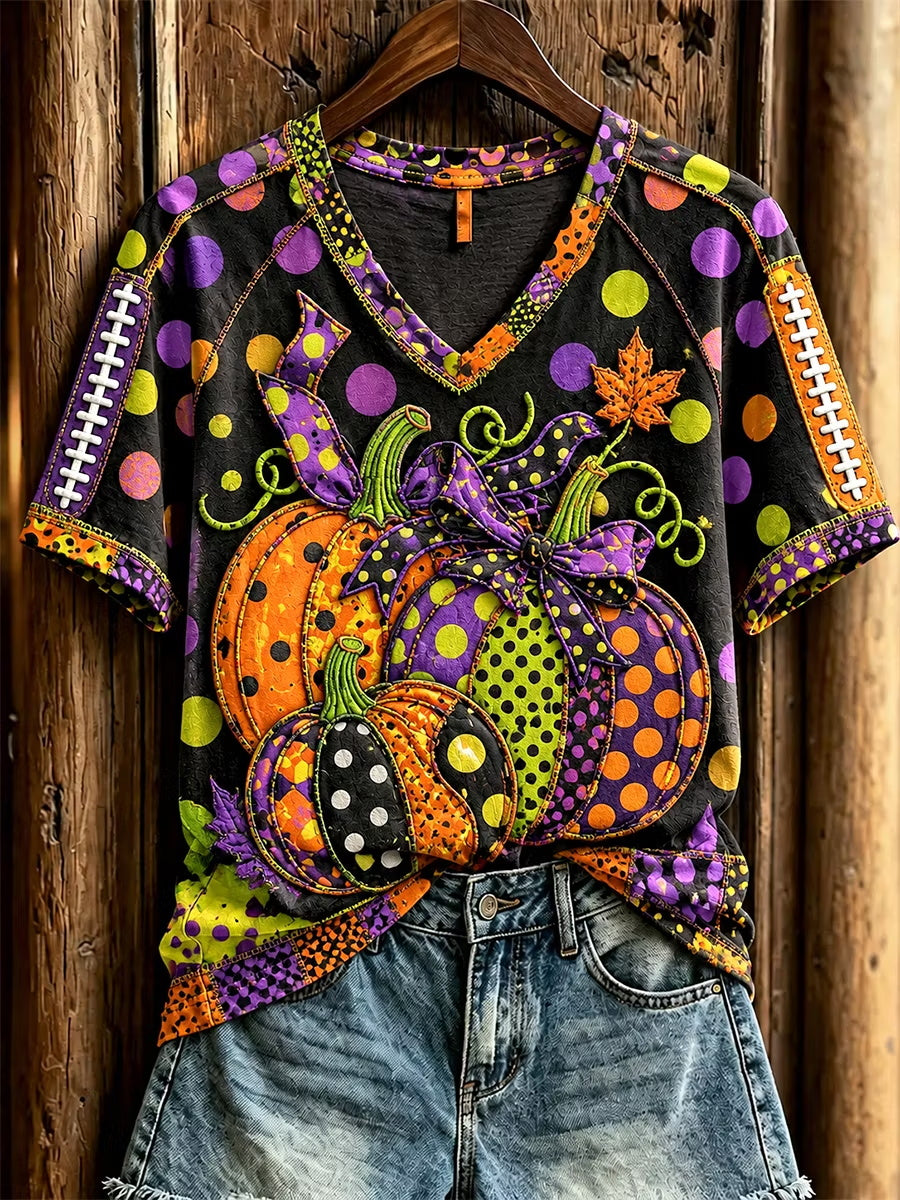 Women's Halloween Pumpkin short-sleeved T-shirt