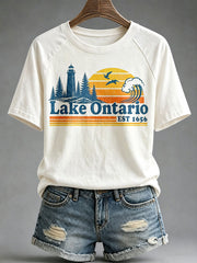 Women’s Lake Ontario Printed Casual T-Shirt