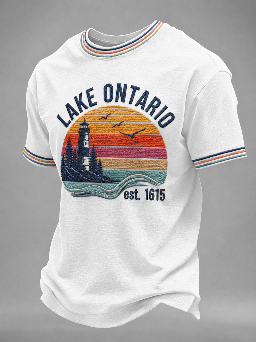Men's Lake Ontario Printed Casual T-Shirt