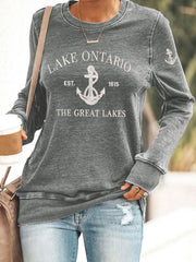Women’s Lake Ontario Printed Casual Sweatshirt