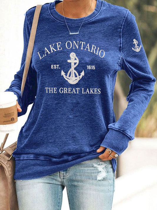Women’s Lake Ontario Printed Casual Sweatshirt