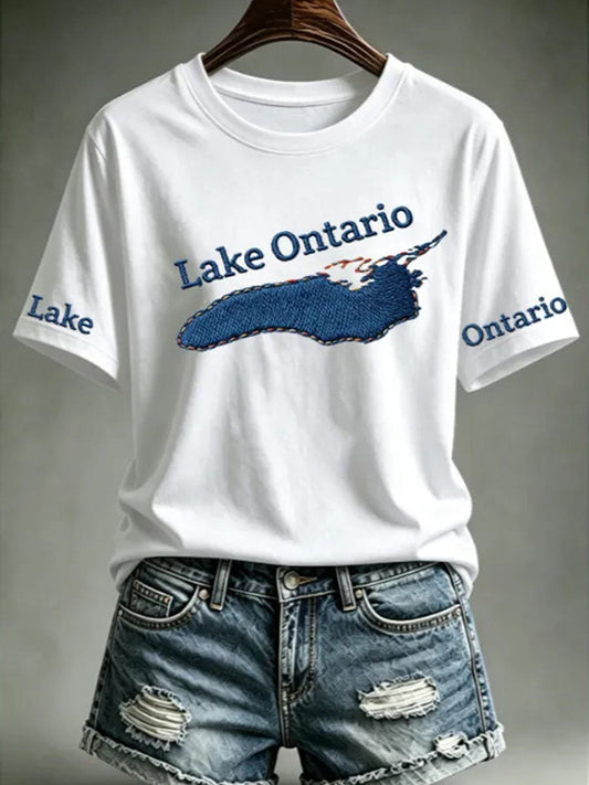 Women's Lake Ontario Printed Casual T-Shirt
