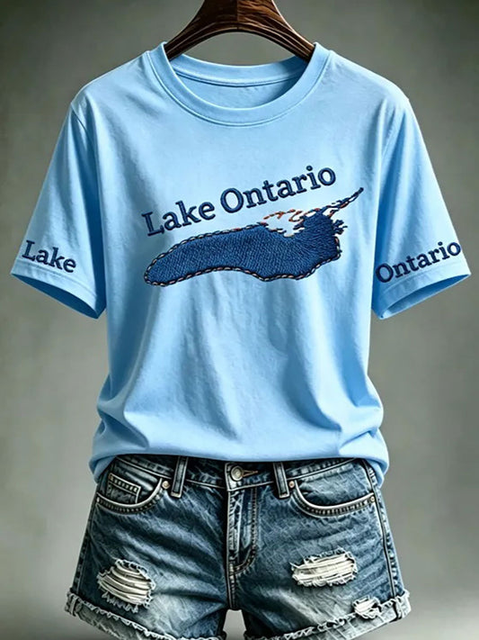 Women's Lake Ontario Printed Casual T-Shirt