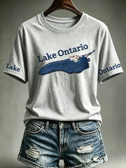 Women's Lake Ontario Printed Casual T-Shirt