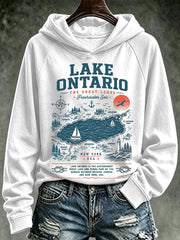 Women's Lake Ontario Printed Casual Hoodie