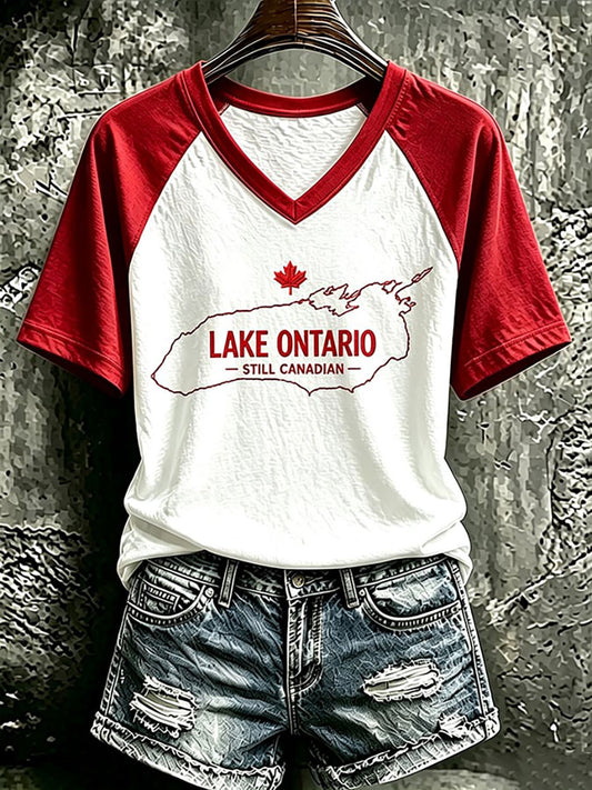 Women's Lake Ontario Printed Casual T-Shirt
