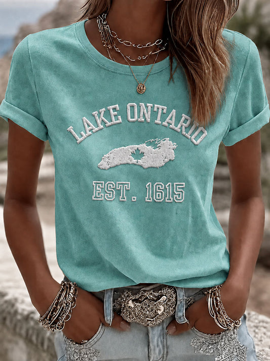 Women's Lake Ontario Printed Casual T-Shirt