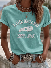 Women's Lake Ontario Printed Casual T-Shirt