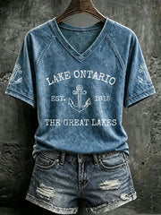Women's Lake Ontario Printed Casual T-Shirt