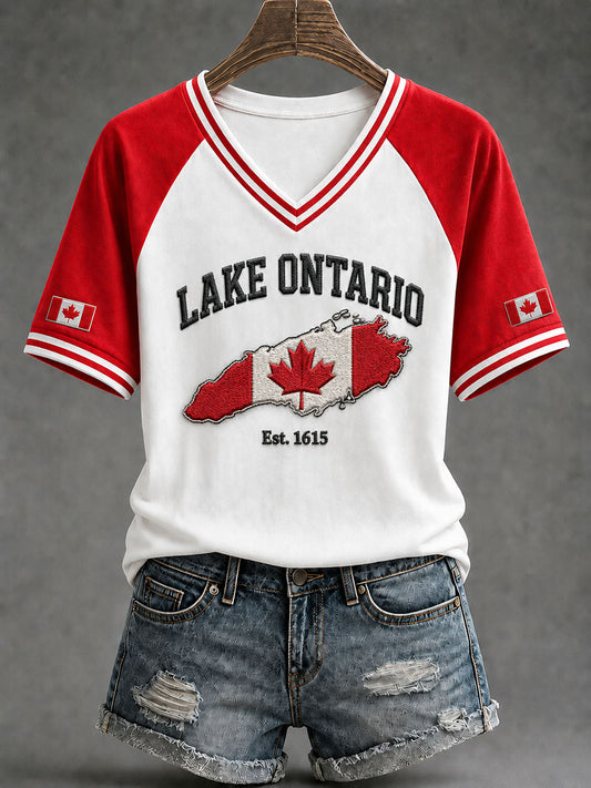 Women's Lake Ontario Printed Casual T-Shirt