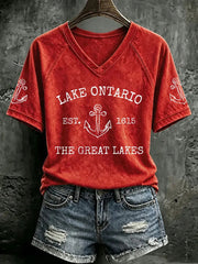 Women's Lake Ontario Printed Casual T-Shirt