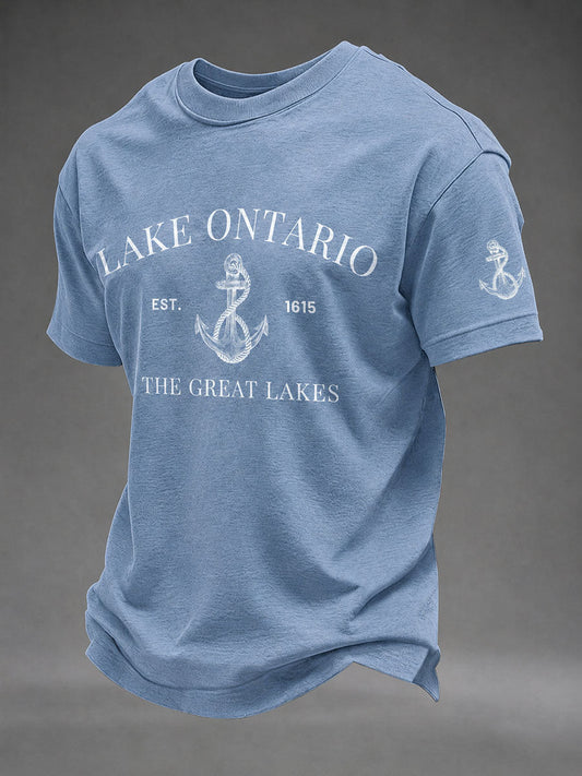 Men's Lake Ontario Printed Casual T-Shirt