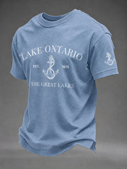 Men's Lake Ontario Printed Casual T-Shirt