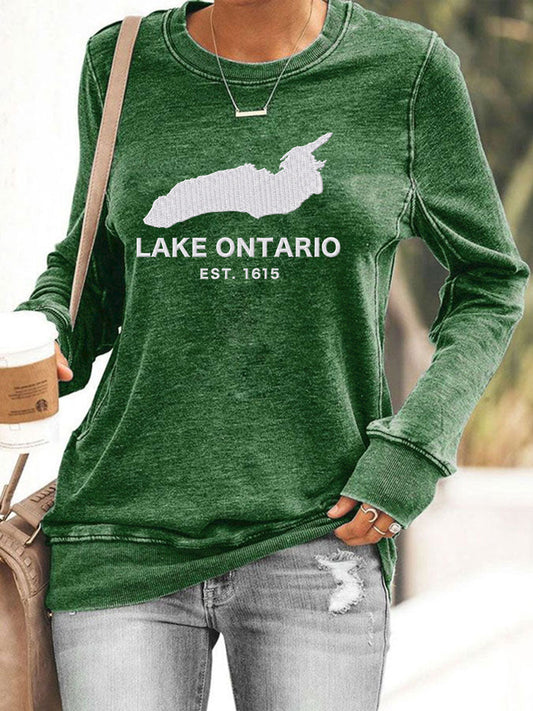 Women’s Lake Ontario Printed Casual Sweatshirt