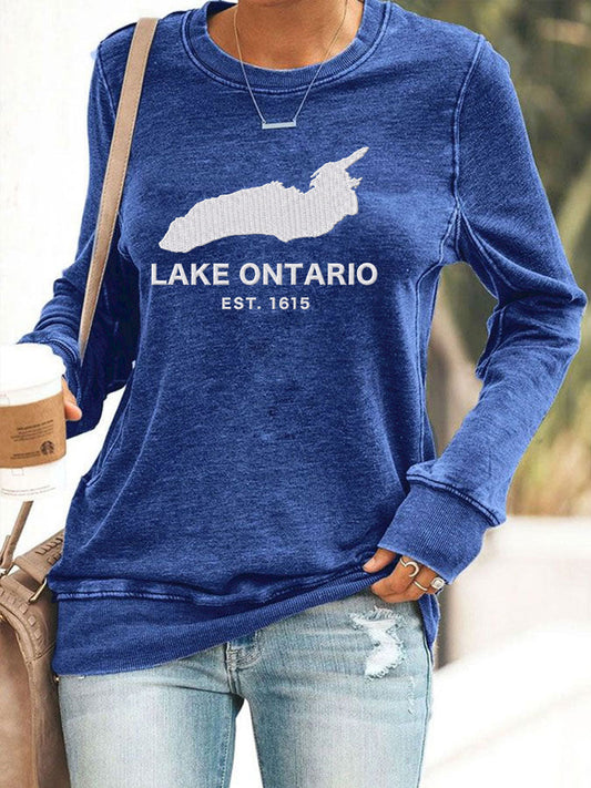 Women’s Lake Ontario Printed Casual Sweatshirt