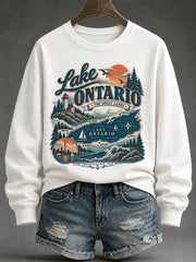 Women’s Lake Ontario Printed Casual Sweatshirt