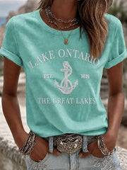 Women's Lake Ontario Printed Casual T-Shirt