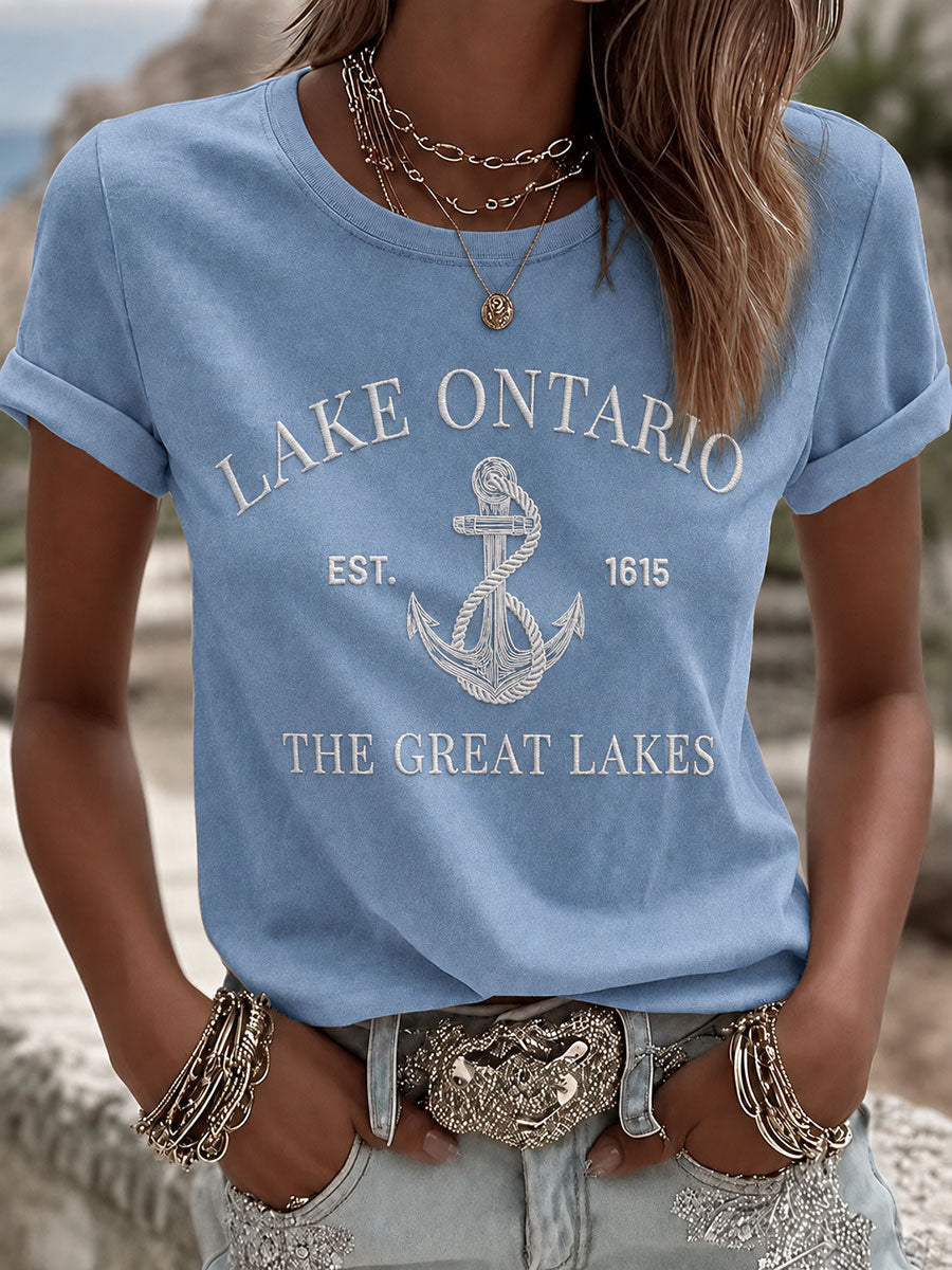 Women's Lake Ontario Printed Casual T-Shirt