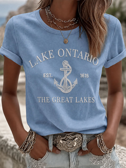 Women's Lake Ontario Printed Casual T-Shirt
