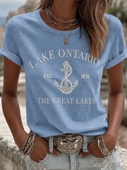 Women's Lake Ontario Printed Casual T-Shirt