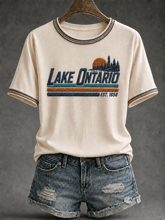 Women's Lake Ontario Printed Casual T-Shirt