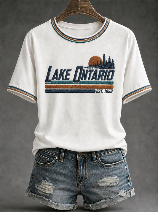 Women's Lake Ontario Printed Casual T-Shirt