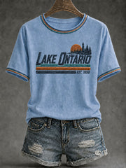 Women's Lake Ontario Printed Casual T-Shirt