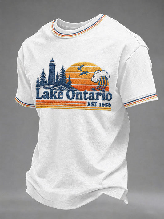 Men's Lake Ontario Printed Casual T-Shirt