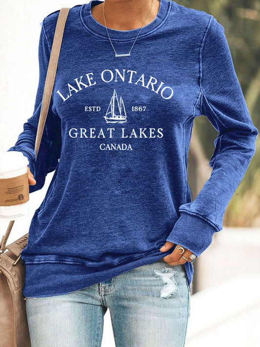 Women’s Lake Ontario Printed Casual Sweatshirt