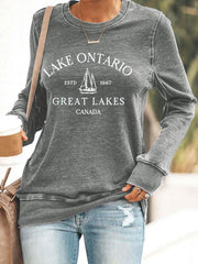 Women’s Lake Ontario Printed Casual Sweatshirt