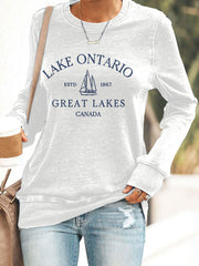 Women’s Lake Ontario Printed Casual Sweatshirt
