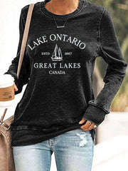 Women’s Lake Ontario Printed Casual Sweatshirt