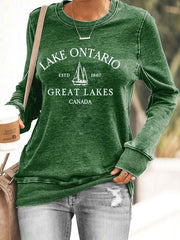Women’s Lake Ontario Printed Casual Sweatshirt