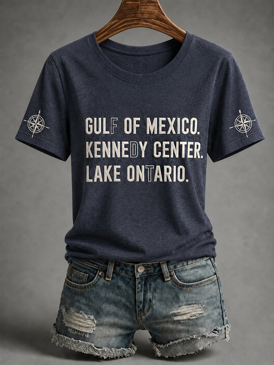 Women's Gulf Of Mexico Kennedy Center Lake Print Tee
