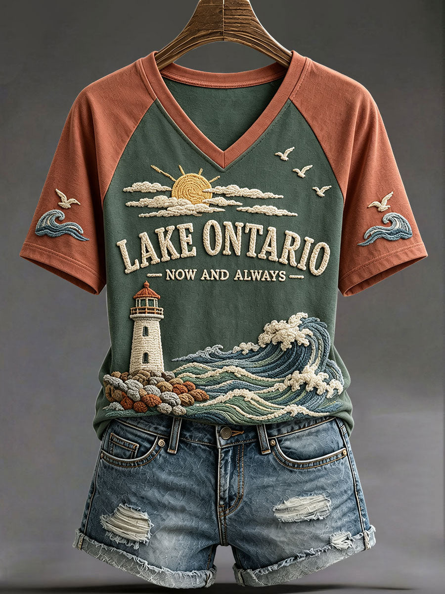 Women's "Lake Ontario. Now and Always" V-neck T-shirts