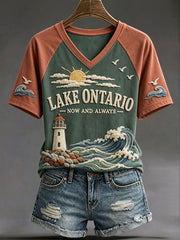 Women's "Lake Ontario. Now and Always" V-neck T-shirts