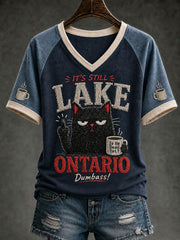Women's Lake Ontario Printed V-neck T-shirt