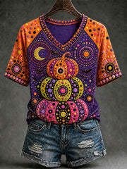 Women's Halloween Pumpkin Short-Sleeve T-Shirt