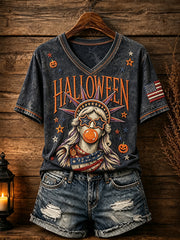 Women's Patriotic Design Halloween T-shirt