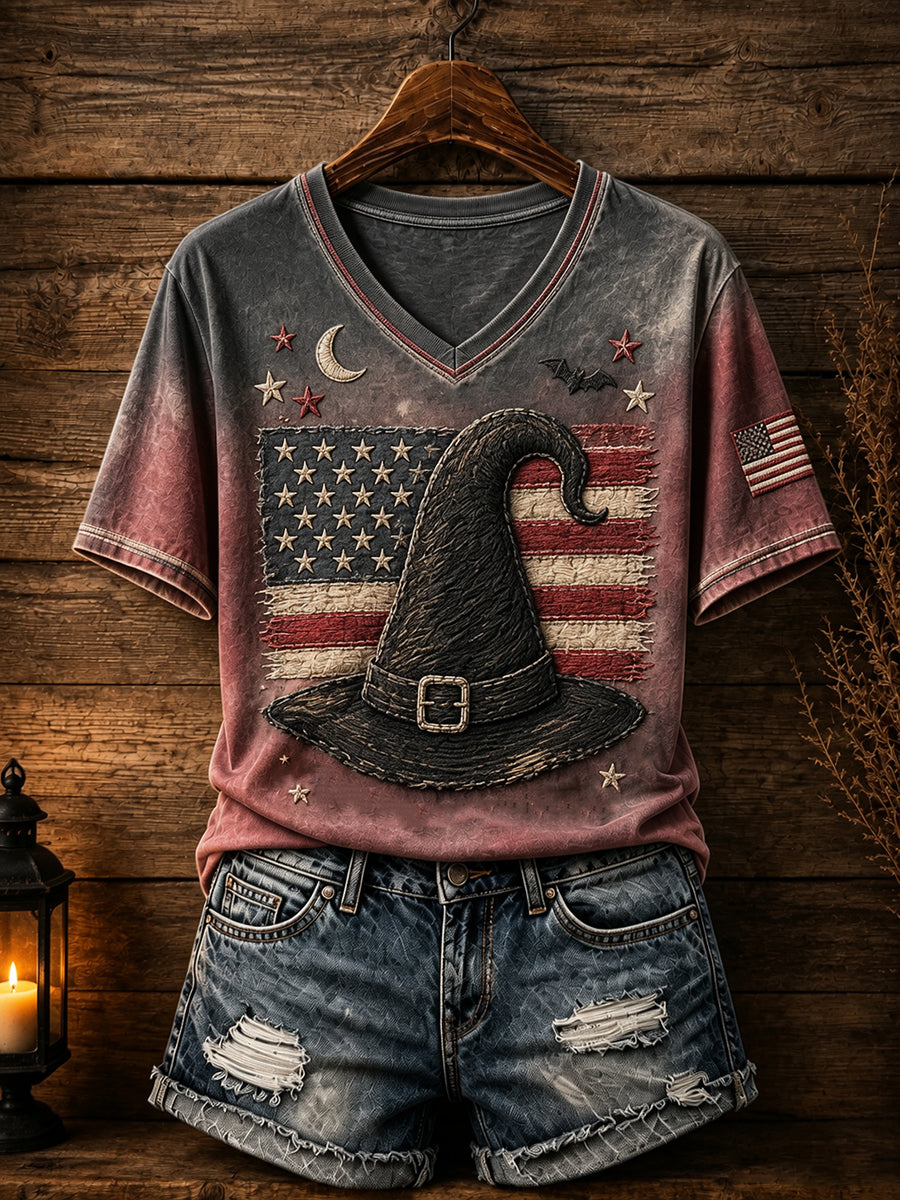 Women's Patriotic Design Halloween T-shirt