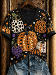 Women's Halloween Pumpkin short-sleeved T-shirt