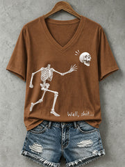 Women's "Well Shit" Skull T-Shirt