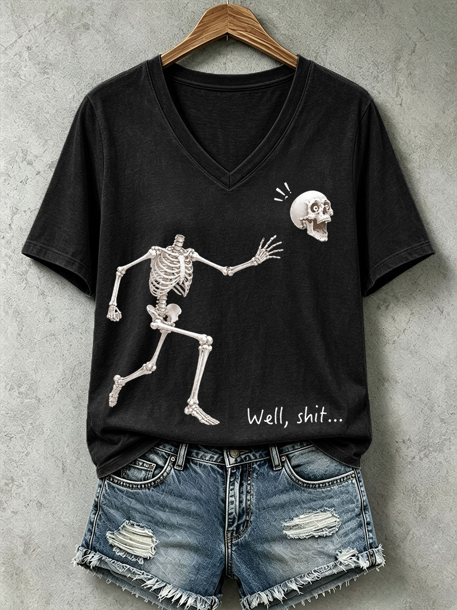 Women's "Well Shit" Skull T-Shirt