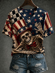 Women's Halloween Printed V-neck T-shirt
