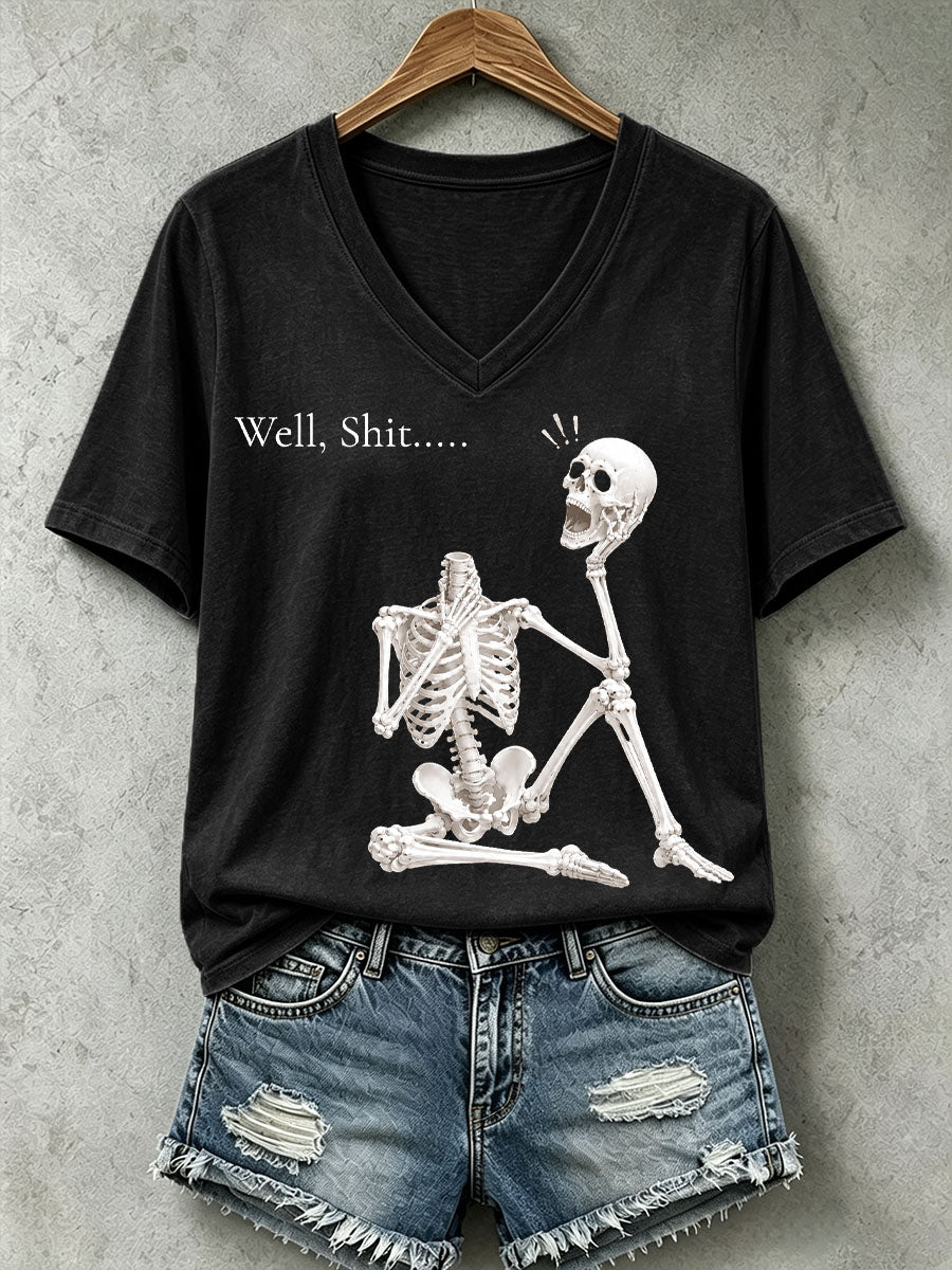Women's "Well Shit" Skull T-Shirt