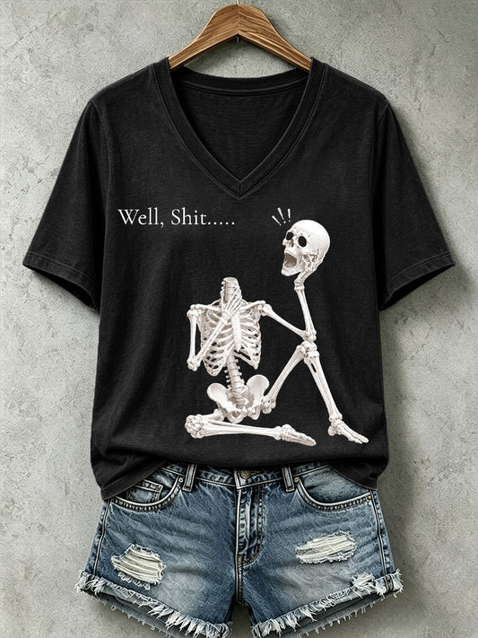 Women's "Well Shit" Skull T-Shirt