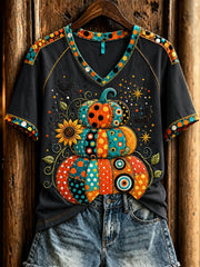 Women's Halloween Pumpkin short-sleeved T-shirt