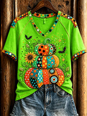Women's Halloween Pumpkin short-sleeved T-shirt