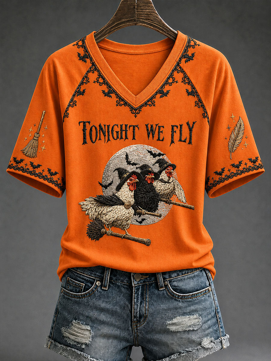 Women's "Tonight, We Fly" Halloween Fun T-shirt